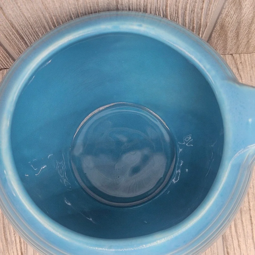 Vintage Fiesta Turquoise Teapot Homer Laughlin HLC Blue Art Deco Chipped